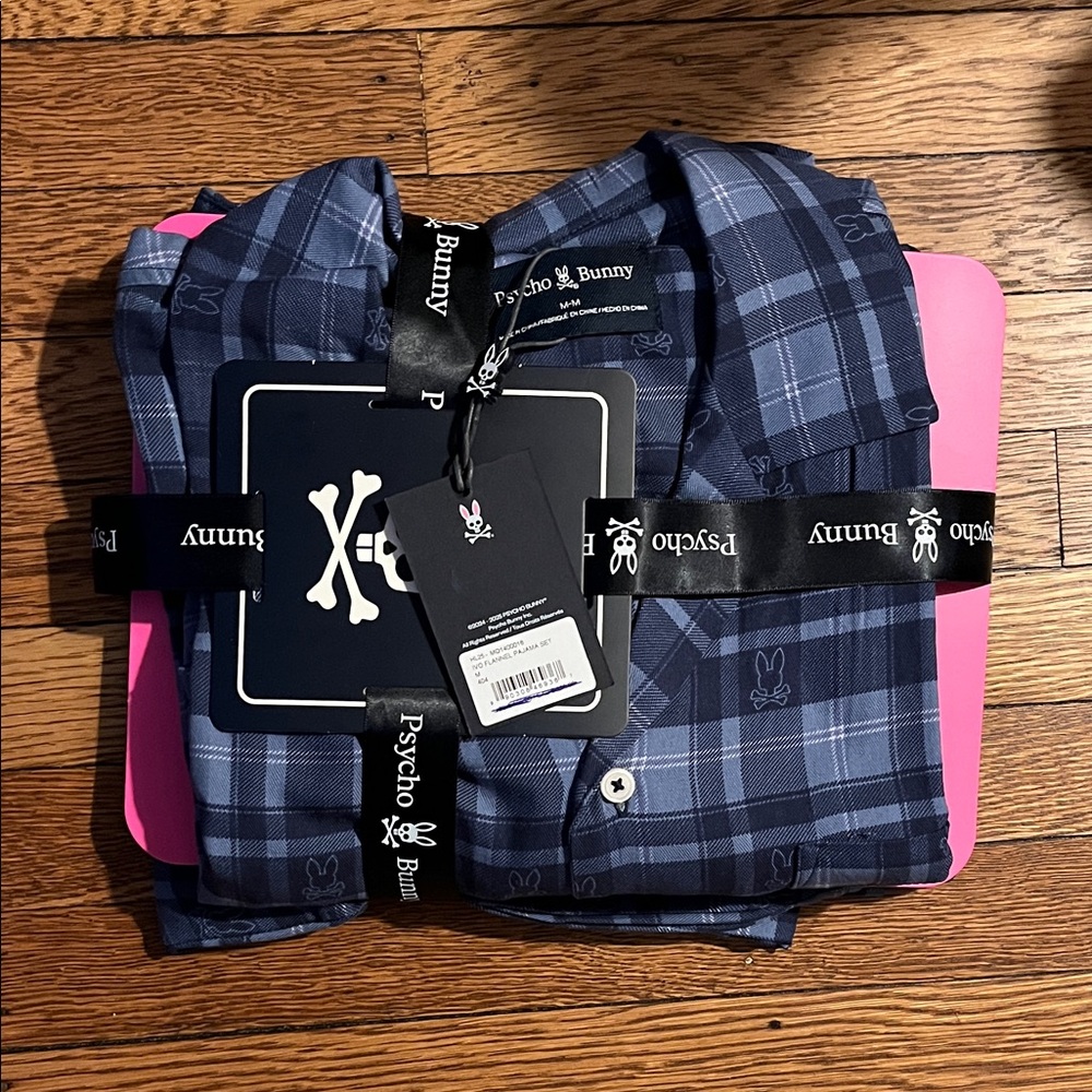 Psycho Bunny Mens Ivo Flannel Pajama Set